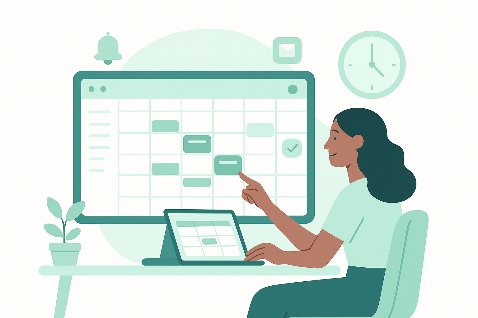 BookXon app interactive calendar view showing appointments - Mobile